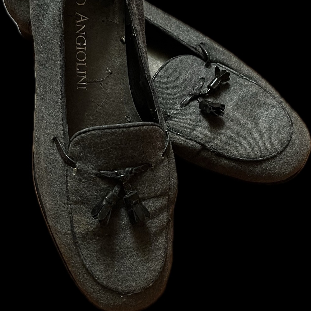Charcoal Dark Gray Slip on Loafers Ladles Shoes Enzo Angiolini Flats